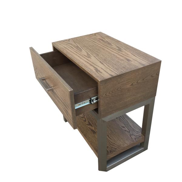 Luxury Light Oak Bedside Table King / Queen Size For Hospitality Bedroom