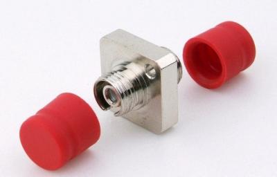Customized Fiber Optic Adapter One Piece Copper / Zinc Alloy With Red Cap