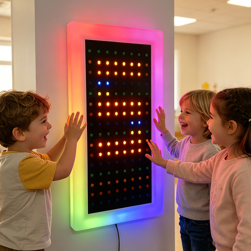 128-Switch Interactive Pixel Wall – LED Sensory Learning Wall Panel with Dual-Action Switches for Autism Therapy, Montessori & Special Education