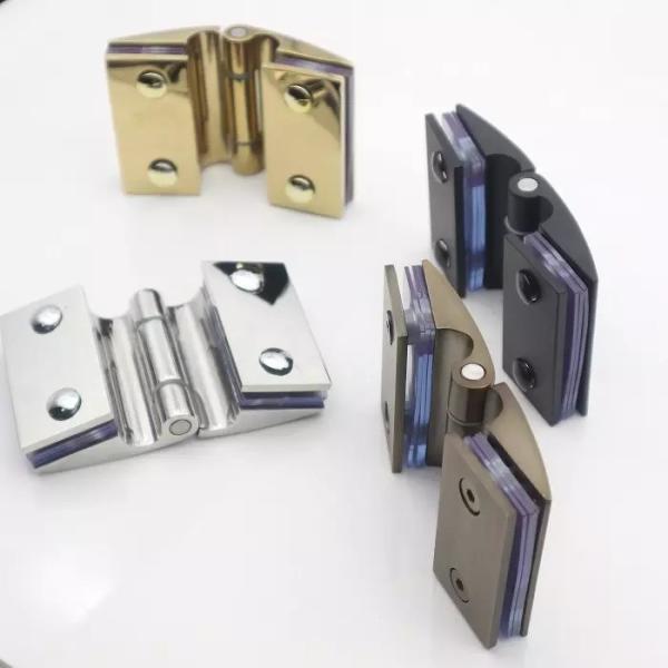 Frameless Square Shower Hinge in Stainless Steel for Polish Stain Black Glass Door