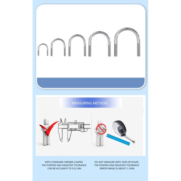 Carbon Steel Stainless Steel Clamp U-bolt Galvanized Anchor Bolt Grade 4.8 / 8.8 / 10.9 / 12.9 U-bolt