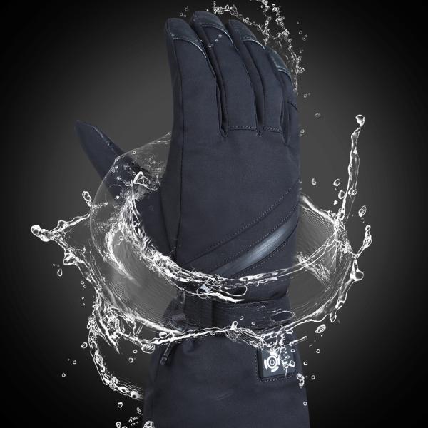 доказательство снега зимы перчаток батареи 7.4V перезаряжаемые нагретое черное