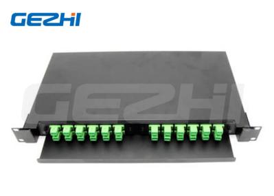 19' 1RU Slide Rail Rack Mount Fiber Optic Patch Panel - 2 Metal FAP