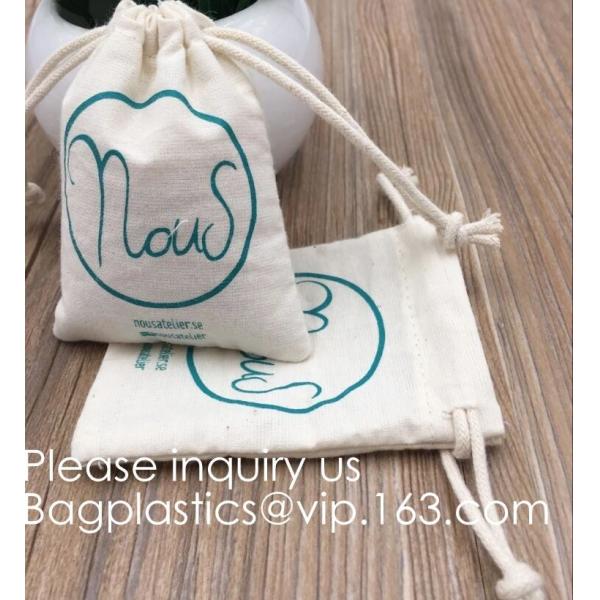 Drawstring Bags Reusable Muslin Cloth Gift Candy Favor Bag Jewelry Pouches for Wedding DIY Craft Soaps Herbs Tea Spice B