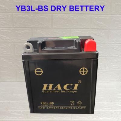 Black YB3 Motorcycle Lead Acid Battery A Grade Moto Battery Replacement