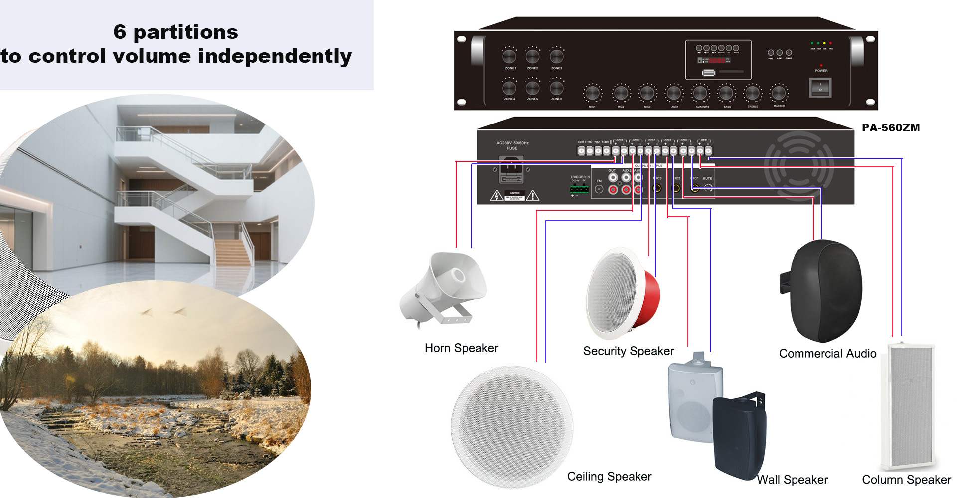 ODM Ceiling Speaker 100V/70V 5 Inch Coaxial Speaker With Rotatable Eyeball Tweeter