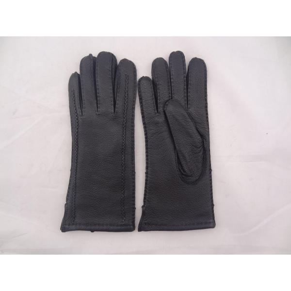 women winter warm deer leather gloves