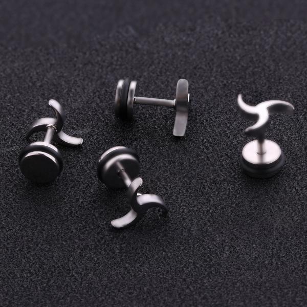 Korea style fashion body piercing jewelry stainless steel cool stud earrings