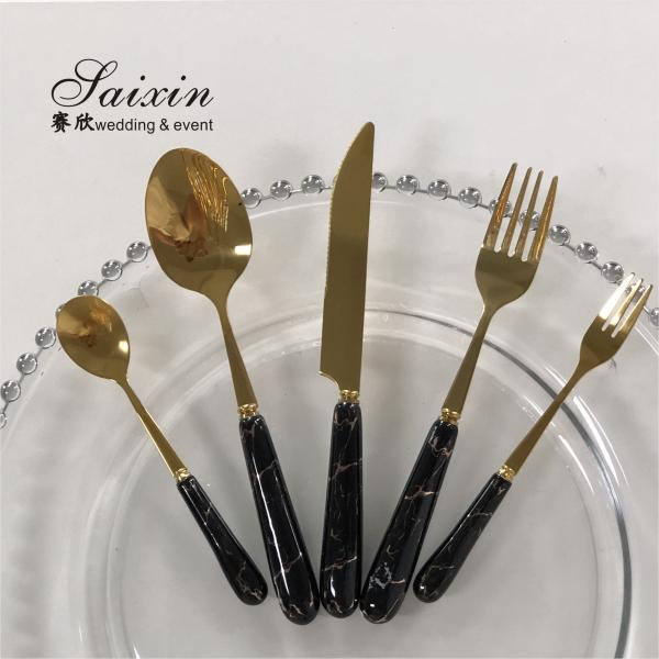 SX-GP-012 Роскошный винтажный нож из нержавеющей стали вилка ложка 4 части набор столовых приборов для свадебного ужина