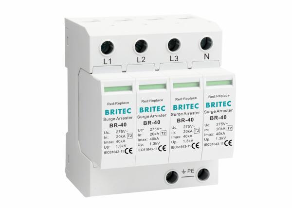 AC Surge Arrester 40kA Type 2 Surge Protection Device SPD 4P TUV Certified