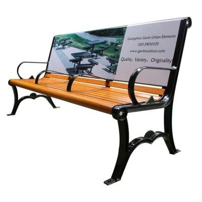 Bancos de mobiliário de exterior personalizados de madeira para publicidade OEM ODM