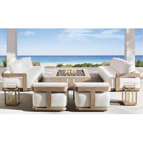 Multiple Designs Weathered Teak Outdoor Sofa Set for Solid Teak Garden Furniture