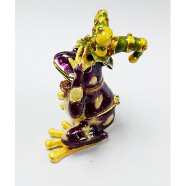 Chimbing frog hinged trinket box metal trinket box treasure box metal jewelry box