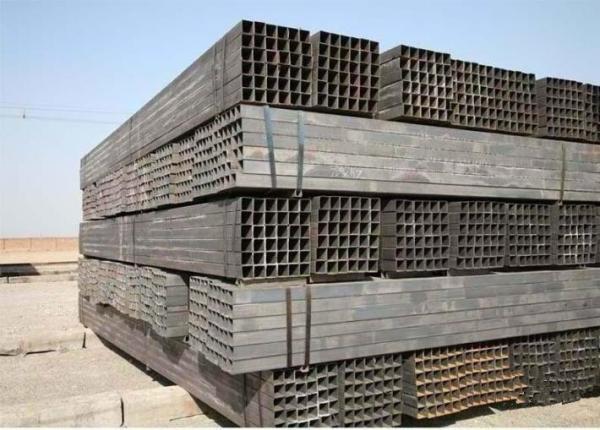 High Frequency Welding Hollow Steel Pipe , Steel Rectangular Tubing For Building Material