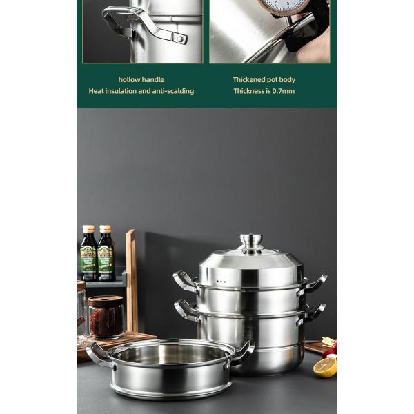 Wholesale TOP Seller 30cm Multipurpose Stock Pot Cookware 18/8 Stainless Steel Steam Cooking Pot With Visual Lid