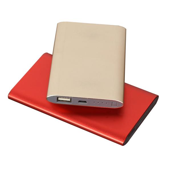 Aluminum 5000mAh Polymer Battery QI Wireless Charging Power Bank Gold/Red/grey