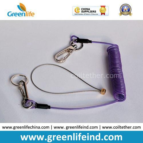 Light Green Plastic Personal Heavy Wire Coil W/Snap Hook