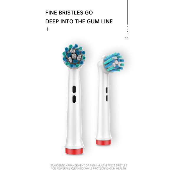 4Pcs 360 Rotating Round Heads Oral Dental Cleaning Replacement Toothbrush Heads