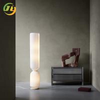 Lâmpada de chão de seda branca de design nórdico moderno LED Dimming Fabric Lâmpada de chão Hotel quarto sala de estar