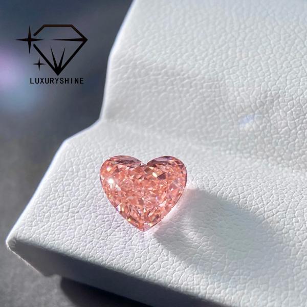 LuxuryShine Rose / Jaune / Vert Le cœur coupé en laboratoire Diamant cultivé VVS-VS Vrais diamants et bijoux de mariage et bijoux personnalisés