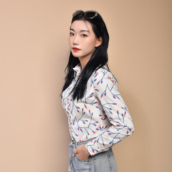 100% Cotton Stockpapa Womens Casual Print Shirts