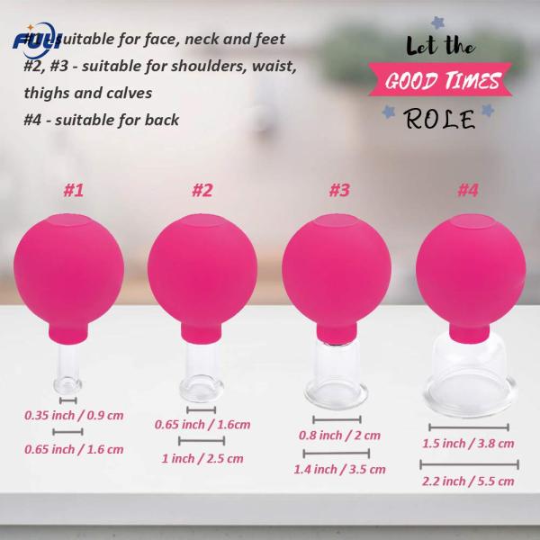 4pcs Rubber Suction Bulb Syringe Facial Mask Face Beauty Bulb Wrinkle Remover Face Lifting Boady Massage