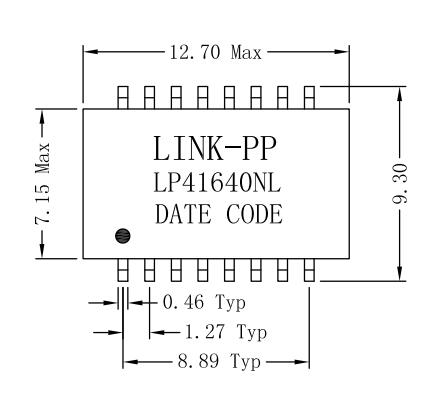 000-7421-30 pernos magnéticos de los transformadores LP41640NL XFRMR 10/100B-TX 16 de la red