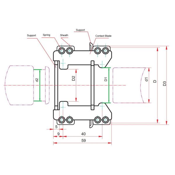 Customized Circuit Breaker Accessories 2000A 2500A VCB Tulip Contact For VS1 VD4 Vacuum Circuit Breakers