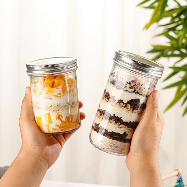 Embalaje de vidrio para alimentos personalizable 500 ml/capacidad de personalización para nueces con marca personalizada