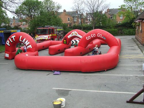 Nice Design Kids Zorb Ball Inflatable Track , Go Kart , Cars Air Track for Sale