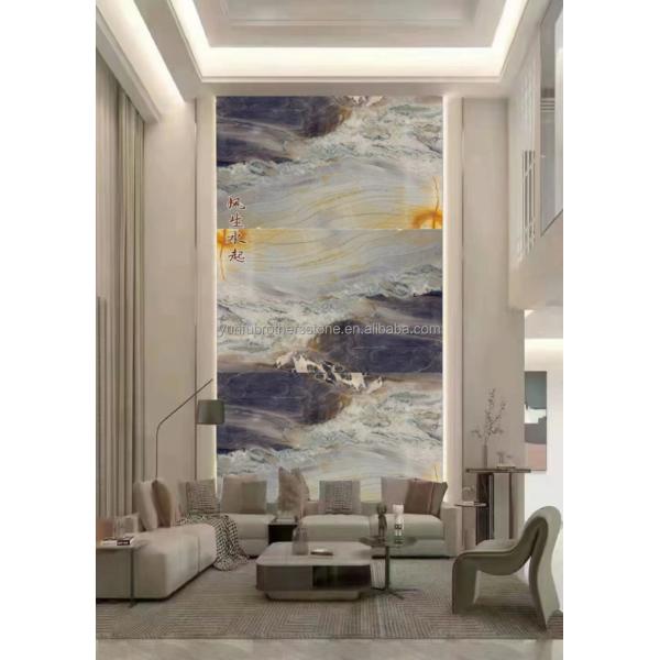 Polished Purple Marble Stone Big Slab Dining Table Top for Modern Bedroom Hall Design