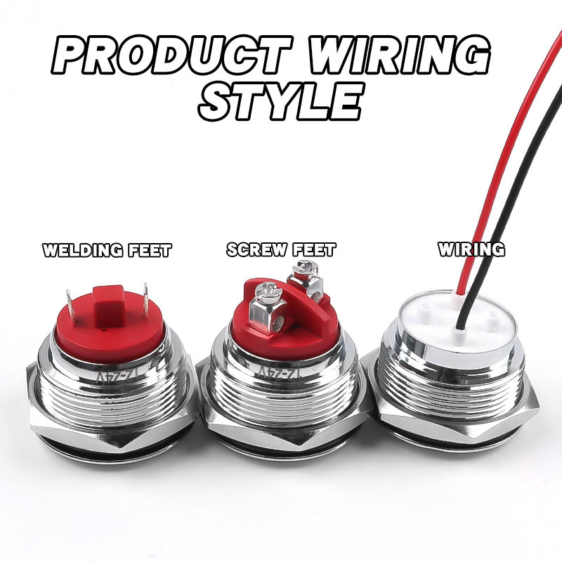 22mm LED Metal Indicator Light Waterproof Signal Lamp Red Yellow Blue Green White Compatible 3V 6V 12V 24V 110V 220V Includes