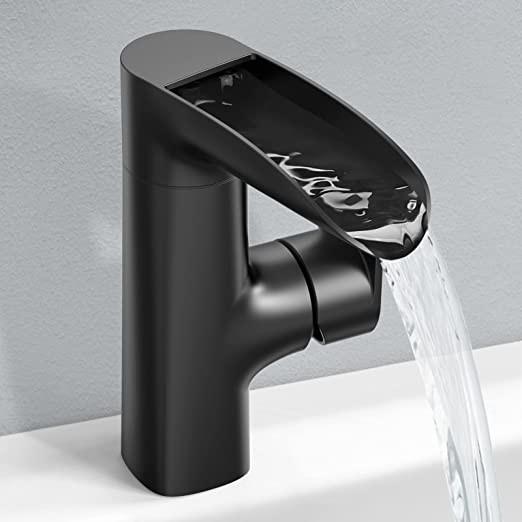 Modern Waterfall Swivel Spout Tap 360° Rotating Faucet For Bathroom Sink