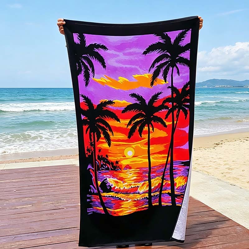 300gsm Heavyweight 75x150cm 100% Cotton Beach Towel Soft Absorbent Large For Adults