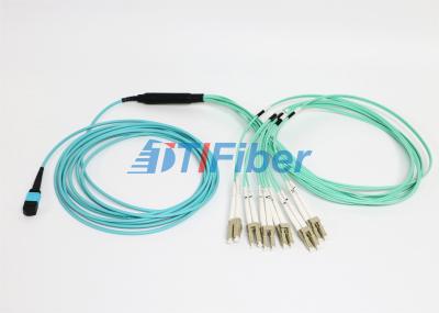Cabo de remendo da fibra ótica de OM4 MPO UPC, 4 8 12 24 cabos do núcleo em multimodo