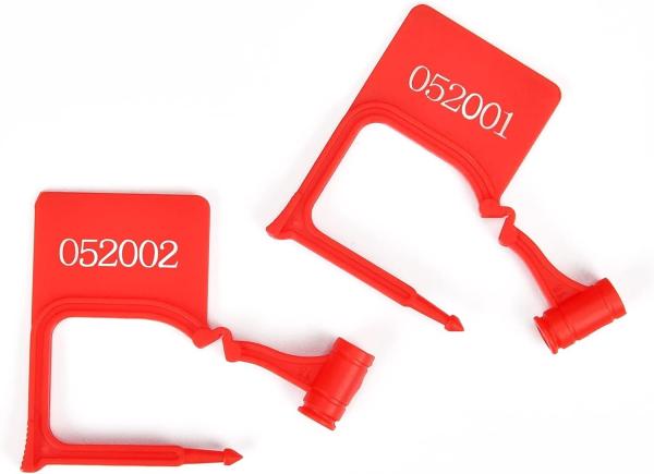 Plastic Security Padlock Seal Numbered Tamper Evident Disposable Lock For Luggage Bag Clothes (Red, 100 Pcs)