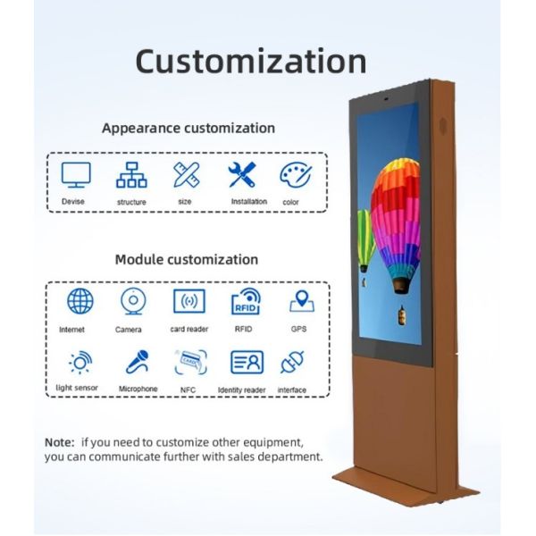 Various color 55 Inch Portable LCD Advertising Playing Equipment Billboard Outdoor Lcd Panel
