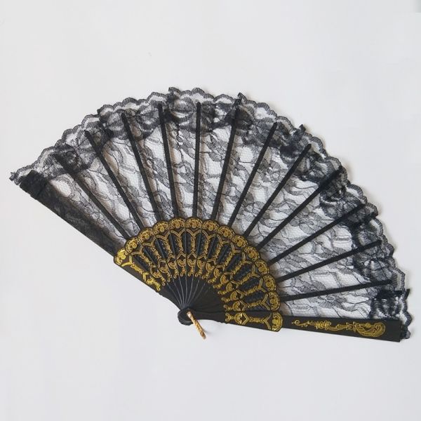 [I AM YOUR FANS] Hot Selling Lace Wedding Hand Fans Folding Fan Plastic Hand Fan