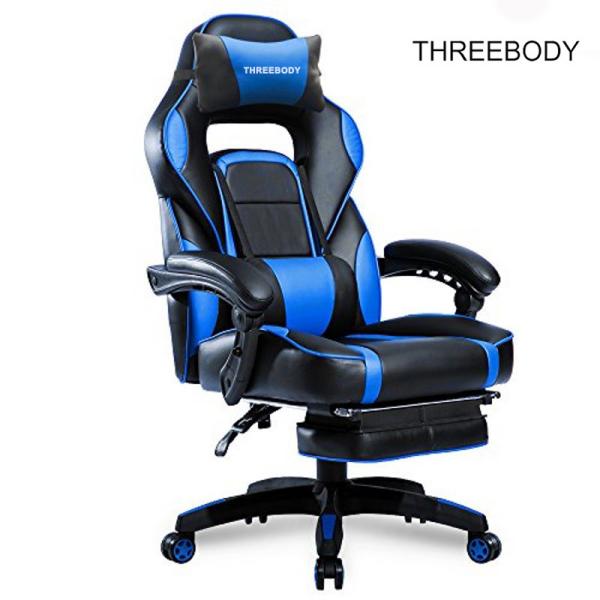 PU Leather Executive Racing Office Chair Ergonomic Headrest High Density Foam Seat