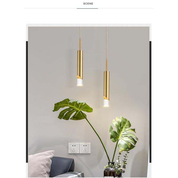 JYLIGHTING Nordic Modern Pendant Light Dining Room Single Head Bedroom Pendant Light Brass Glass Pendant Light Hanging