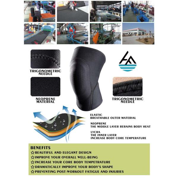 5 - 7mm Thickness Neoprene Knee Sleeve Comfortable Elastic With Great Stretch