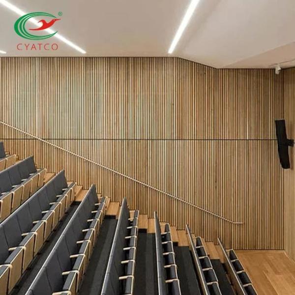 12mm MDF Thick Wood Grille Wall Panels Interior Decoration Wood Polyester Fiber Composite 3D Panel