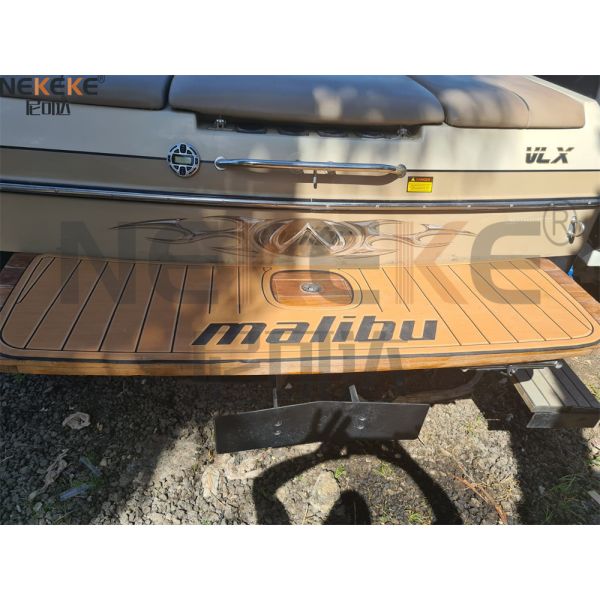 6mm Thickness UV Resistant Self-Adhesive Marine EVA Flooring Faux Teak Boat Deck Mat for 2012-2016 Malibu 22 MXZ