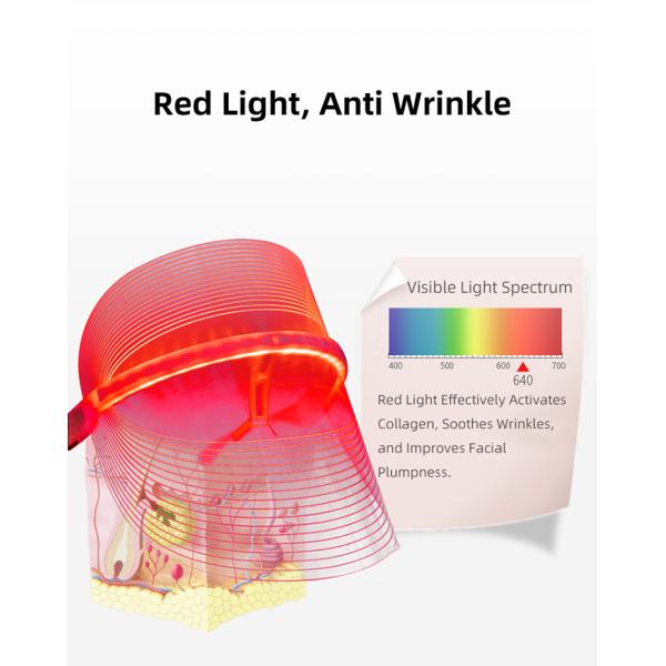 Lighten Wrinkles Spots 70g Red Blue Orange 680nm 5V 2A LED Light Therapy Mask