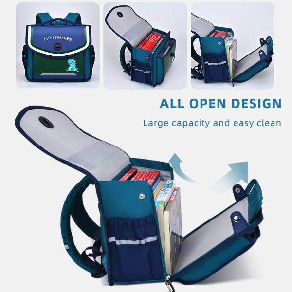 Cartoon Leather Boys Dinosaur Backpack Toddler Book Bags For 6 12 Years Old