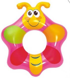 Customized vivid cartoon bee honey 6-angles baby swimming ring,child swim ring,printing colors for advertising