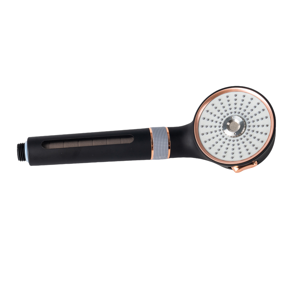 Black Rose Gold Micro Nano Bubble Shower Head 3 Spray Modes Water Saving Handheld Shower