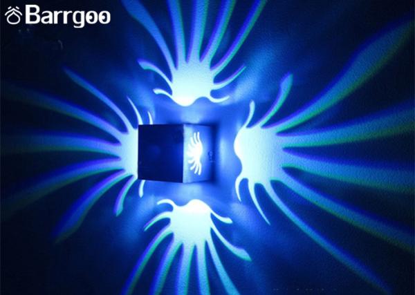 Spiral Square 1W 3W Indoor LED Wall Light Hollow Aluminum RGB Colorful