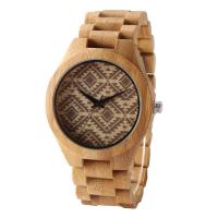 Dos d'acier inoxydable de montre de quartz du Japon Movt de bambou de 100% garantie de 12 mois