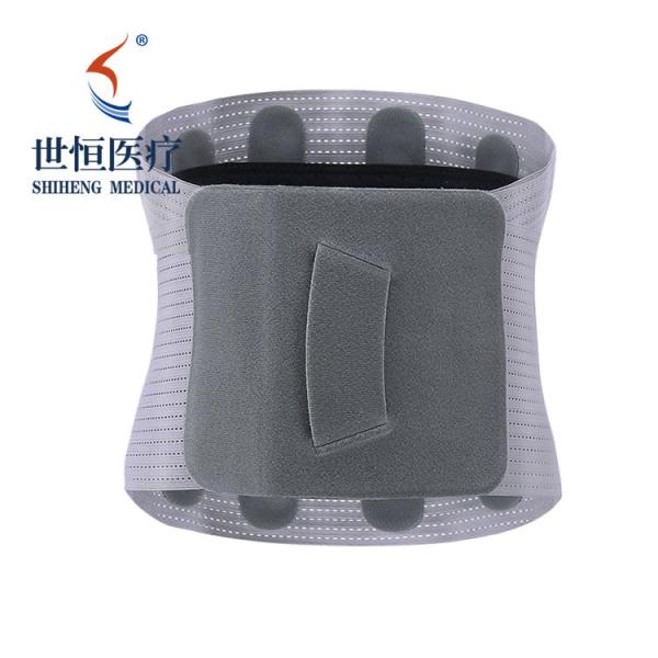 Fast selling Hot Pressing Thermal Plate breathable grey color Waist Supporter Belt with three removable pads